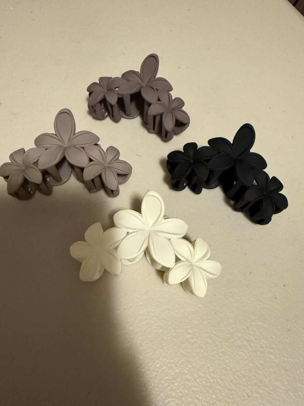 4 Pack of Plumeria Claw Clip Hair Accessory